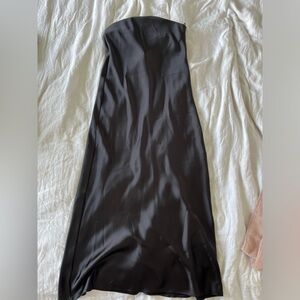 Zara strapless satin black dress
